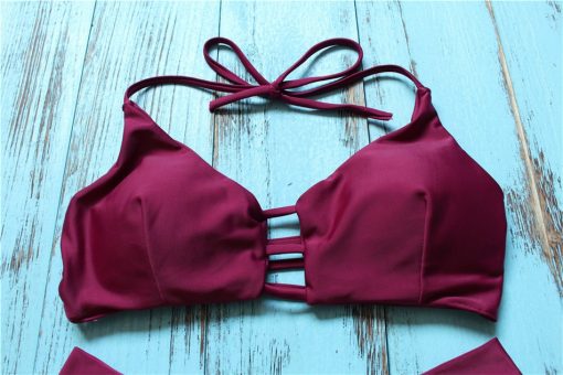Bikini 2 piezas volor rojo vino