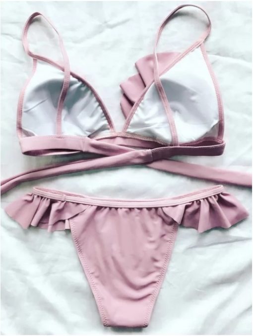 Bikini rosa faldero atras