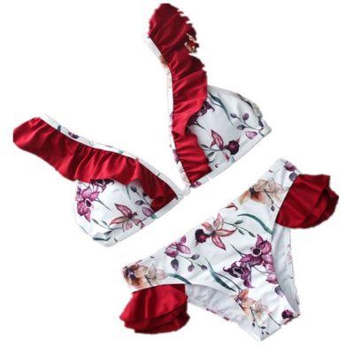 Traje de baño faldero floral