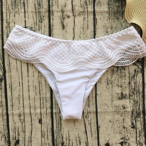 bikini dos piezas blanco encaje push up conjunto