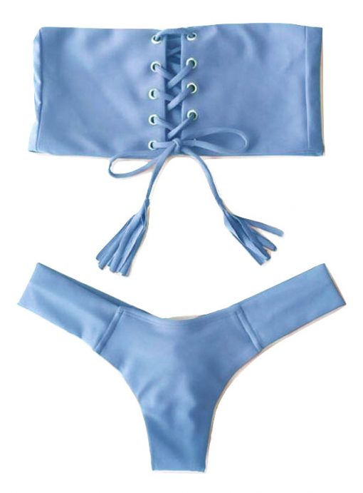 bikini straple azul push up dos piezas_burned