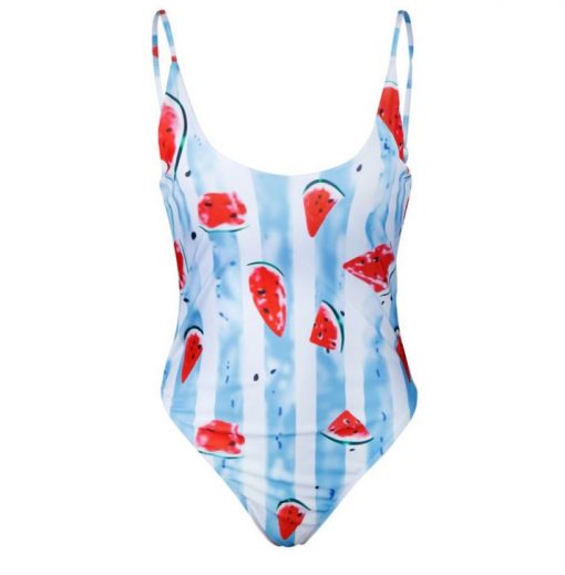 monokini estampado sandias traje de baño entero ajustable