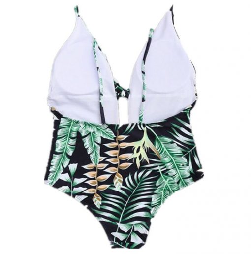 traje de baño monokini entero push up escote delantero espalda descubierta