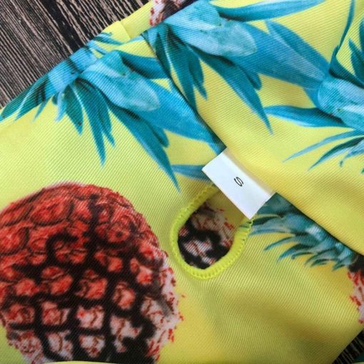 traje de baño de piñas strapless amarillo