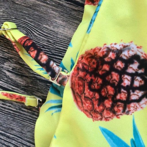 traje de baño de piñas strapless amarillo